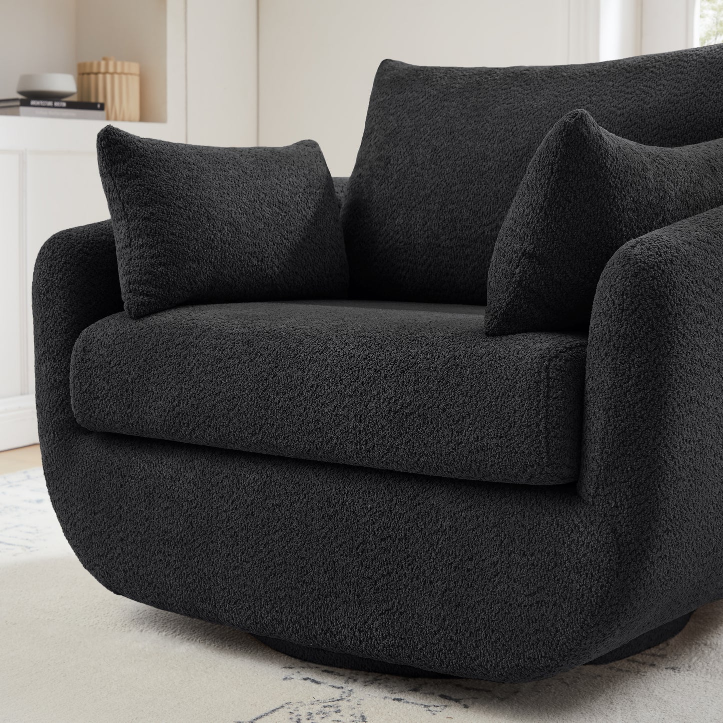 39.3” W Rayel Upholstered Swivel Armchair for Living room