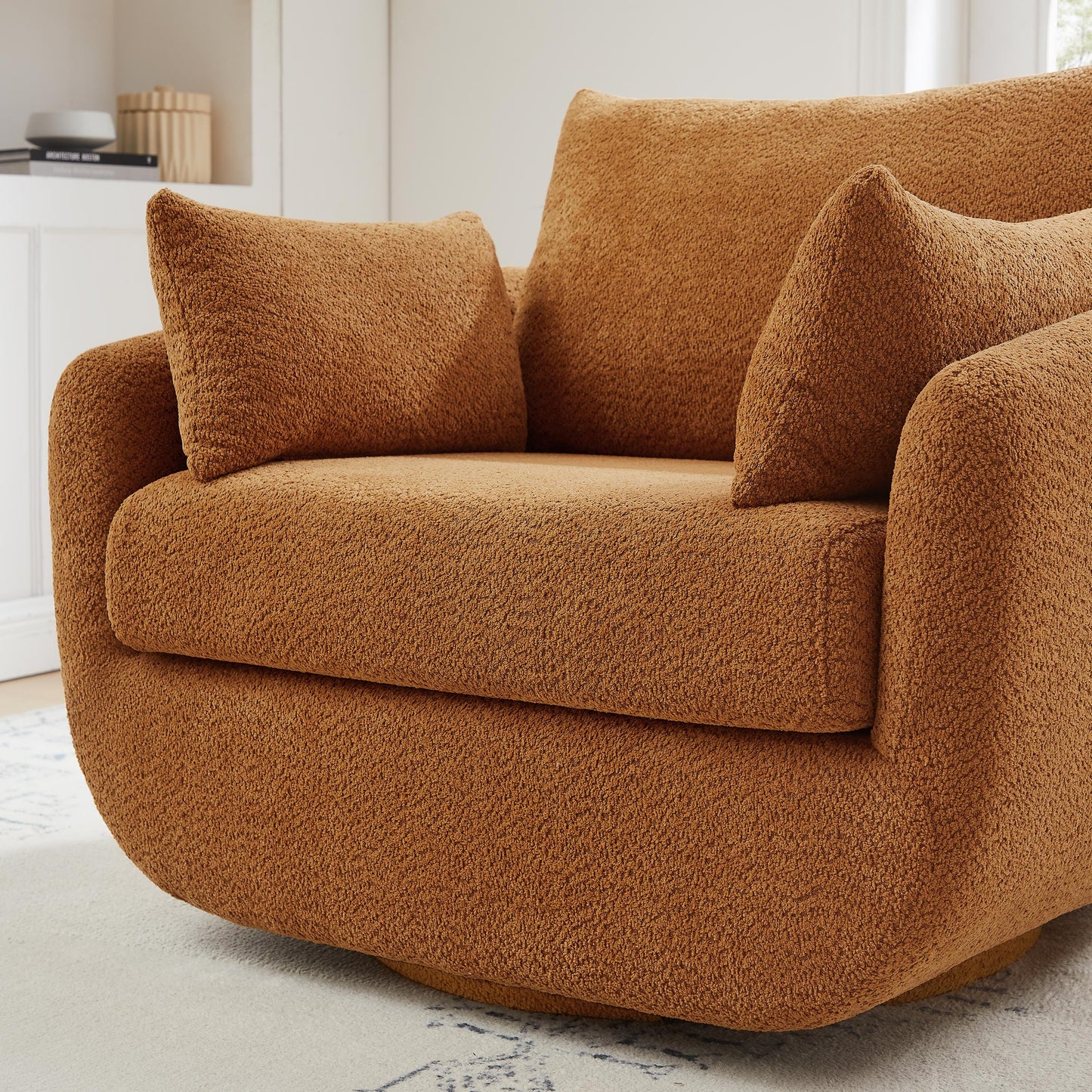 39.3” W Rayel Upholstered Swivel Armchair for Living room