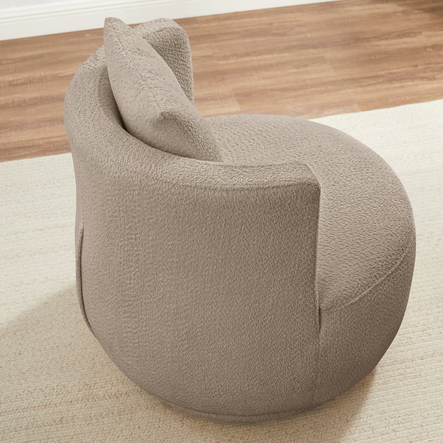 360° Rotating Boucle/Chenille Swivel Accent Chair Vase Accent Chair