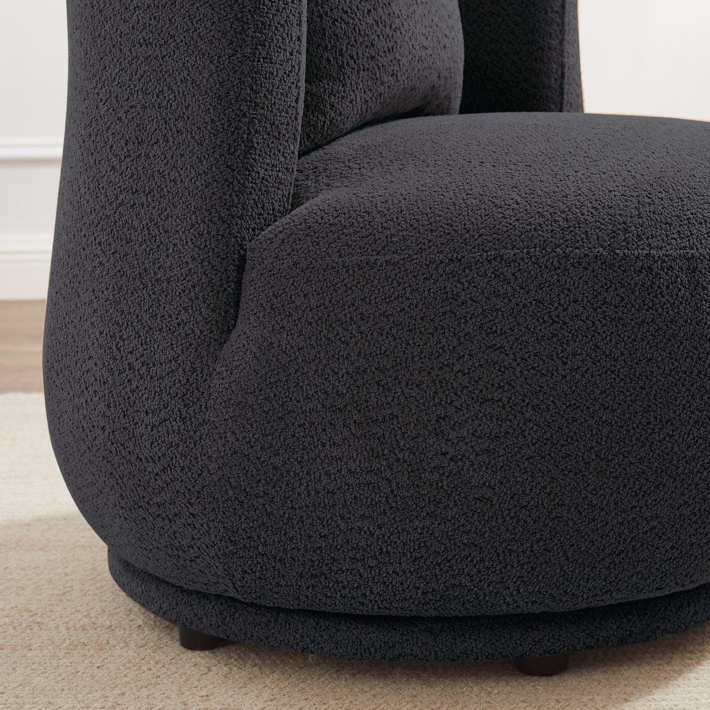 360° Rotating Boucle/Chenille Swivel Accent Chair Vase Accent Chair