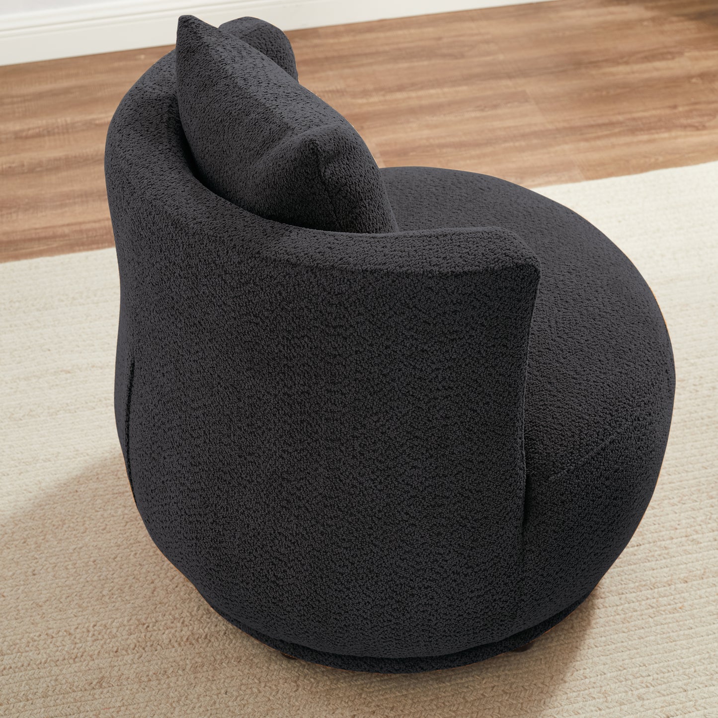 360° Rotating Boucle/Chenille Swivel Accent Chair Vase Accent Chair